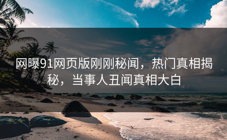 网曝91网页版刚刚秘闻，热门真相揭秘，当事人丑闻真相大白