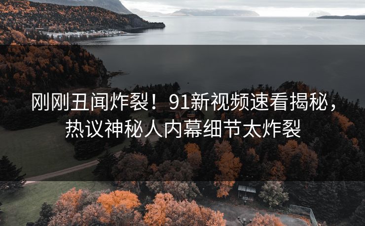 刚刚丑闻炸裂！91新视频速看揭秘，热议神秘人内幕细节太炸裂