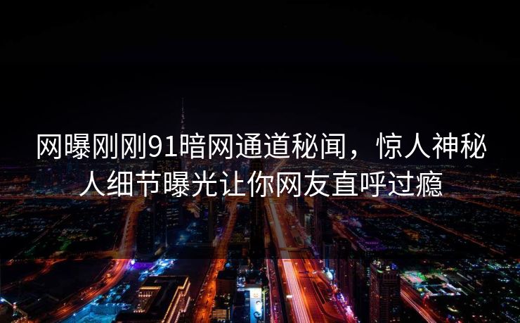 网曝刚刚91暗网通道秘闻，惊人神秘人细节曝光让你网友直呼过瘾  第1张