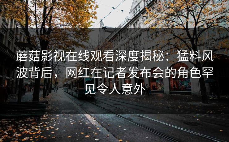 蘑菇影视在线观看深度揭秘：猛料风波背后，网红在记者发布会的角色罕见令人意外