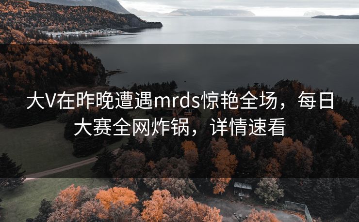 大V在昨晚遭遇mrds惊艳全场，每日大赛全网炸锅，详情速看