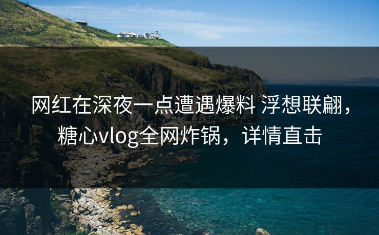 网红在深夜一点遭遇爆料 浮想联翩，糖心vlog全网炸锅，详情直击